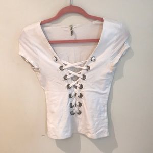 White Lace Up top